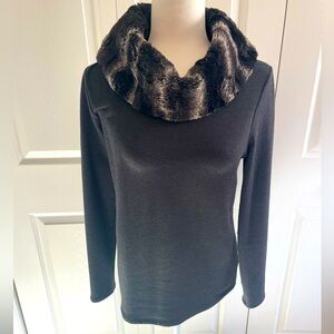 Faux Fur Collared Top